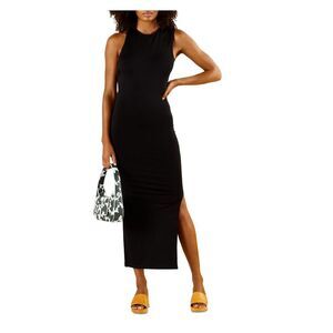 Simon Miller Black Sleeveless Midi Dress with Side Slit